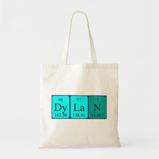 Dylan periodieke tabelnaam canvas tas (Voorkant)