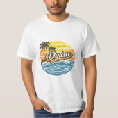 Dylan Retro Sunset Naamontwerp T-shirt (Voorkant)