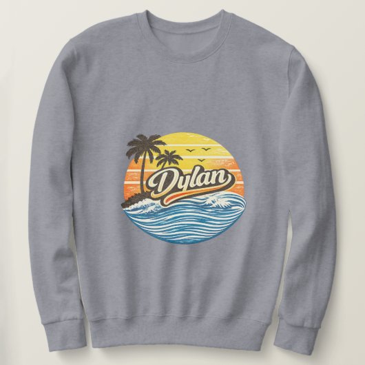 Dylan Retro Sunset Naamontwerp Trui (Design voorkant)