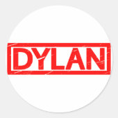 Dylan Stamp Ronde Sticker (Voorkant)