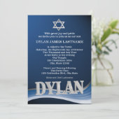 Dylan Steel Wave-naam Bar Mitswa Kaart (Staand voorkant)