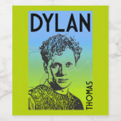 Dylan Thomas Welsh dichter Wijn Etiket (Enkel label)