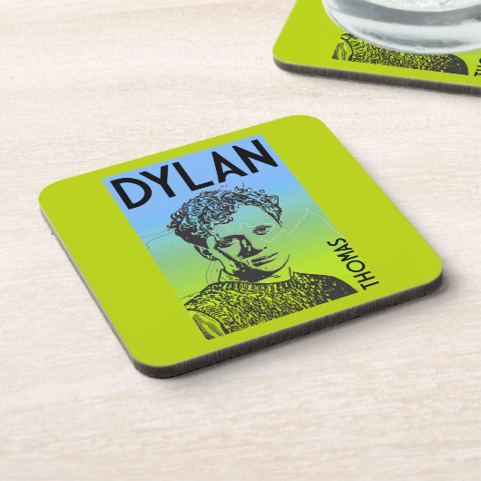 Dylan Thomas Welsh Poet Bier Onderzetter (Linkerzijde)