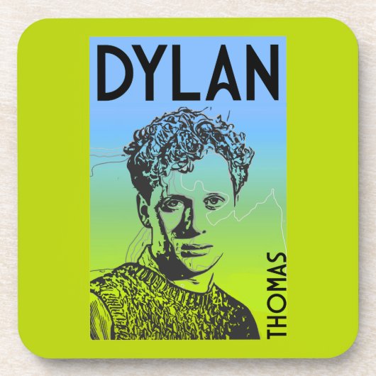 Dylan Thomas Welsh Poet Bier Onderzetter (Voorkant)