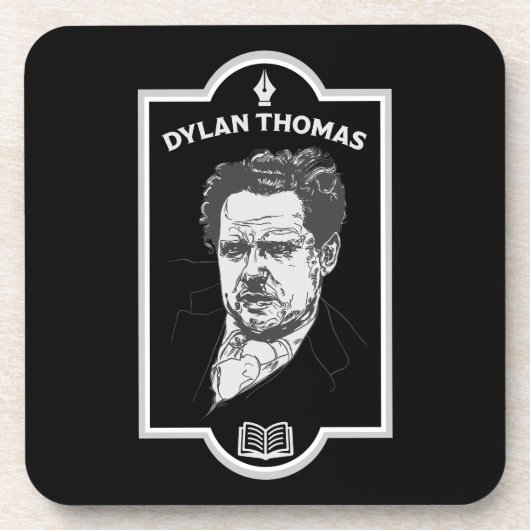 Dylan Thomas Welsh Poet Bier Onderzetter (Voorkant)