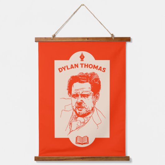 Dylan Thomas Welsh Poet Hangend Wandkleed (Voorkant)