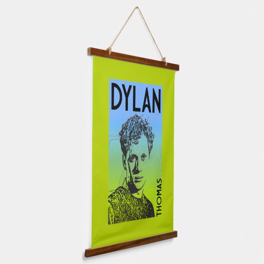 Dylan Thomas Welsh Poet Hangend Wandkleed (Gebogen)