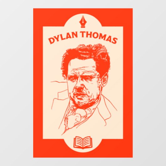 Dylan Thomas Welsh Poet Raamsticker (Vel)
