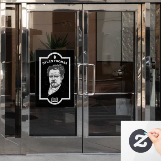 Dylan Thomas Welsh Poet Raamsticker (Kantoordeur)