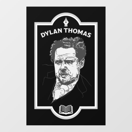 Dylan Thomas Welsh Poet Raamsticker (Vel)