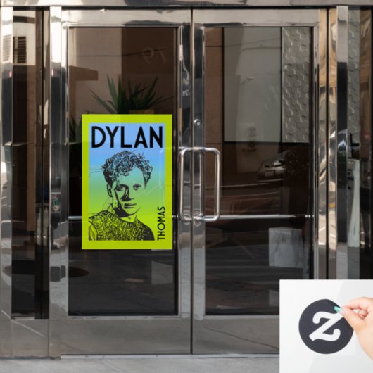 Dylan Thomas Welsh Poet Raamsticker (Kantoordeur)