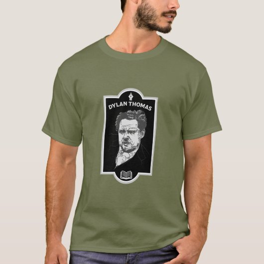 Dylan Thomas Welsh Poet T-shirt (Voorkant)
