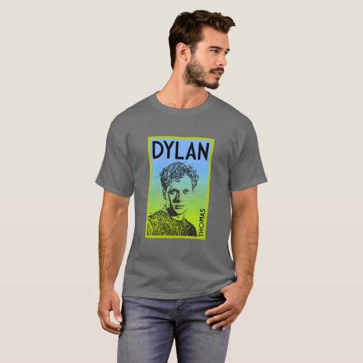 Dylan Thomas Welsh Poet T-shirt (Voorkant volledig)