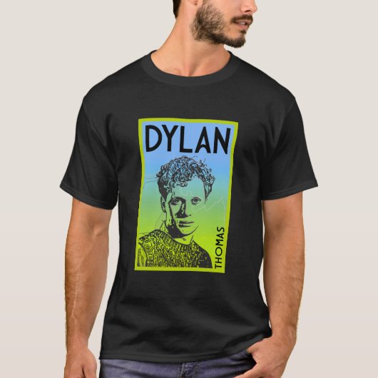 Dylan Thomas Welsh Poet T-shirt (Voorkant)