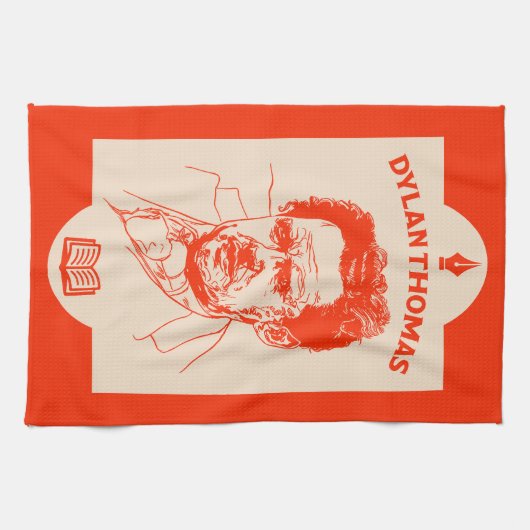 Dylan Thomas Welsh Poet Theedoek (Horizontaal)