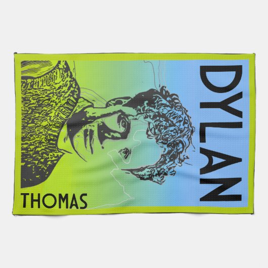 Dylan Thomas Welsh Poet Theedoek (Horizontaal)