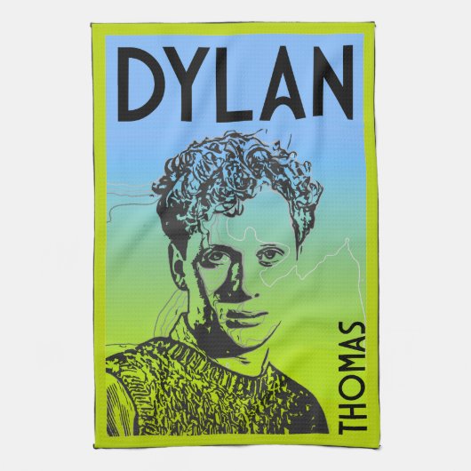 Dylan Thomas Welsh Poet Theedoek (Verticaal)