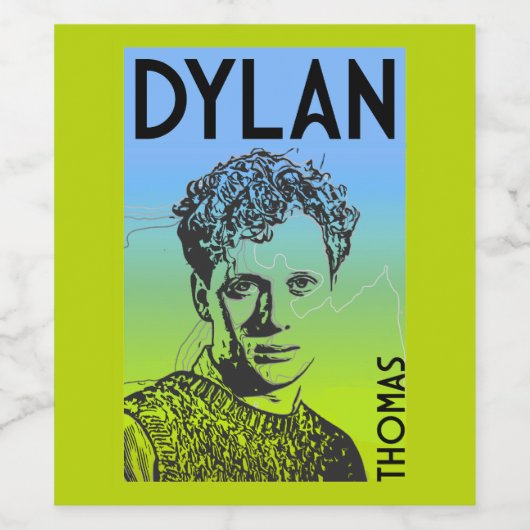 Dylan Thomas Welsh Poet Wijn Etiket (Enkel label)