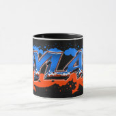 Dylan Vorname Name Graffiti blue orange Tasse Mok (Midden)