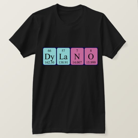 Dylano periodiek systeem naam shirt (Design voorkant)