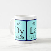 Dylano periodieke tabel naam mok (Voorkant links)