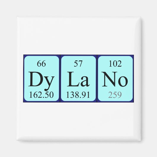 Dylano periodieke tabelnaam magneet (Voorkant)