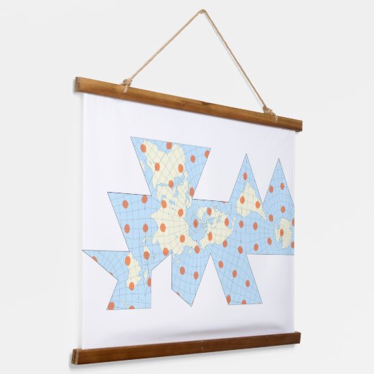 Dymaxion projectie met Tissot's indicator Hangend Wandkleed (Gebogen)