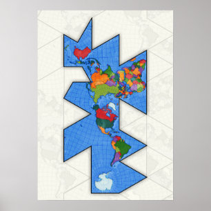 Dymaxion Wereldkaart Poster