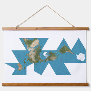 Dymaxion world map or Fuller world map projection Hangend Wandkleed