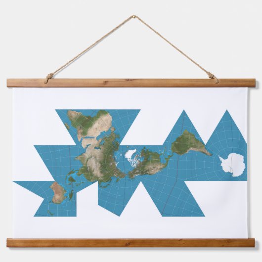 Dymaxion world map or Fuller world map projection Hangend Wandkleed (Voorkant)