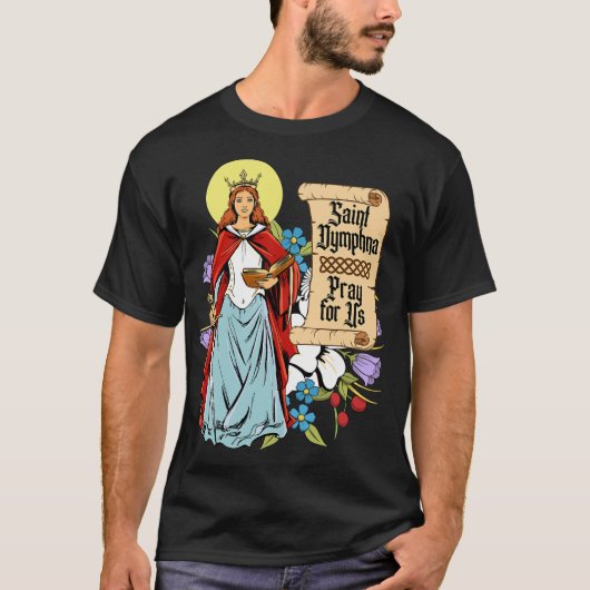 Dymphna Zuiverheid Lily Patron Saint Mental Health T-shirt (Voorkant)