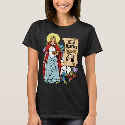 Dymphna Zuiverheid Lily Patron Saint Mental Health T-shirt (Voorkant)