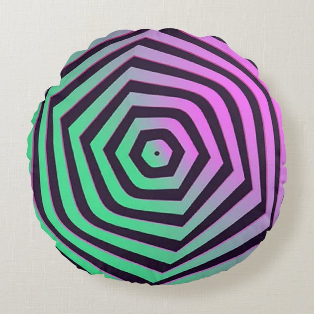 Dynamic Abstract Art Cotton Rond Kussen (Voorkant)