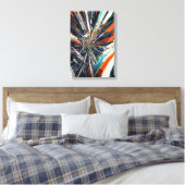 Dynamic Abstract Burst – Geometrische explosiekuns Canvas Afdruk (Insitu (Slaapkamer))
