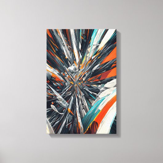 Dynamic Abstract Burst – Geometrische explosiekuns Canvas Afdruk (Voorkant)