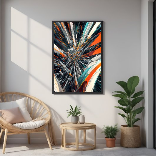 Dynamic Abstract Burst – Geometrische explosiekuns Perfect Poster