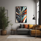 Dynamic Abstract Burst – Geometrische explosiekuns Perfect Poster
