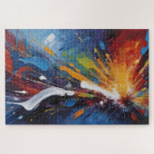 Dynamic Abstract Explosion Colorful Oil Painting Legpuzzel (Horizontaal)