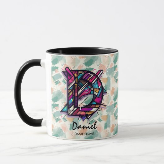 Dynamic Abstract Monogram Mok - D voor Daniel (Links)