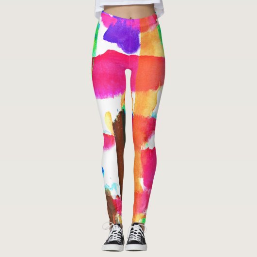 Dynamic Abstract Pattern in Art Leggings (Voorkant)