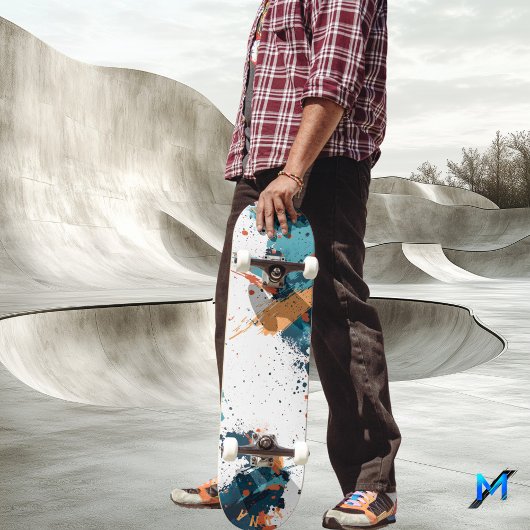 Dynamic Abstract Splatter - Modern Minimalist Persoonlijk Skateboard