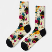 Dynamic Artistic Sokken in Blauwgroen, Magenta & G (Links)