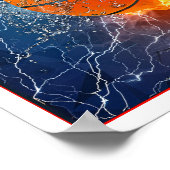 Dynamic Basketball Art Poster - Vuur en ijs (Hoek)