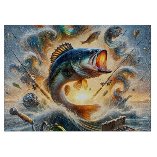 Dynamic Bass FishThe Great Fisherman Cutting Board Snijplank (Voorkant)
