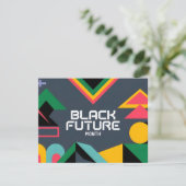 Dynamic Black Toekomstige Maand Abstracte Geometri Feestdagenkaart (Staand voorkant)