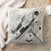 Dynamic Black & White Geometry Kussen (Deken)