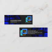 Dynamic Blue Polygon Global Logistics Manager Mini Visitekaartje (Voorkant / Achterkant)