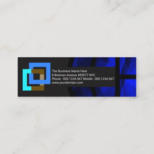 Dynamic Blue Polygon Global Logistics Manager Mini Visitekaartje (Achterkant)