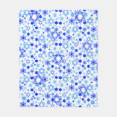 Dynamic Blue Stars van David Pattern Hanukkah Fleece Deken (Voorkant)
