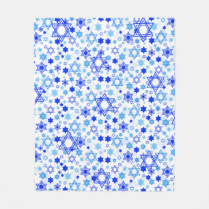 Dynamic Blue Stars van David Pattern Hanukkah Fleece Deken